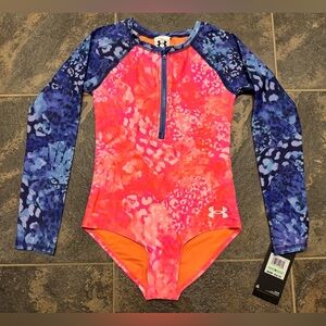 Under Armour Girls Long sleeve Swimsuit Size 8 New